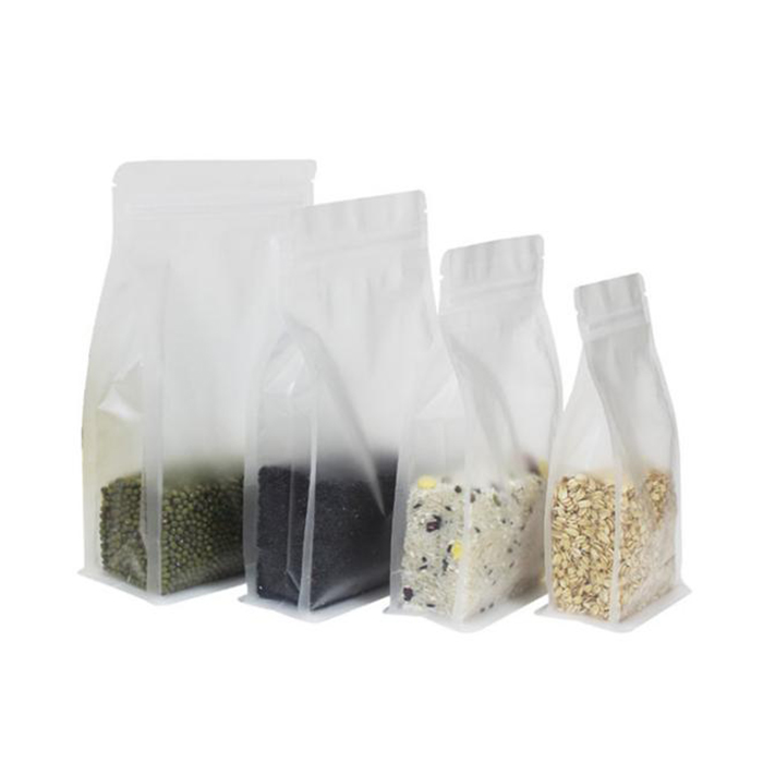 Plast med flat bunn glidelåspose Klar/frosted
